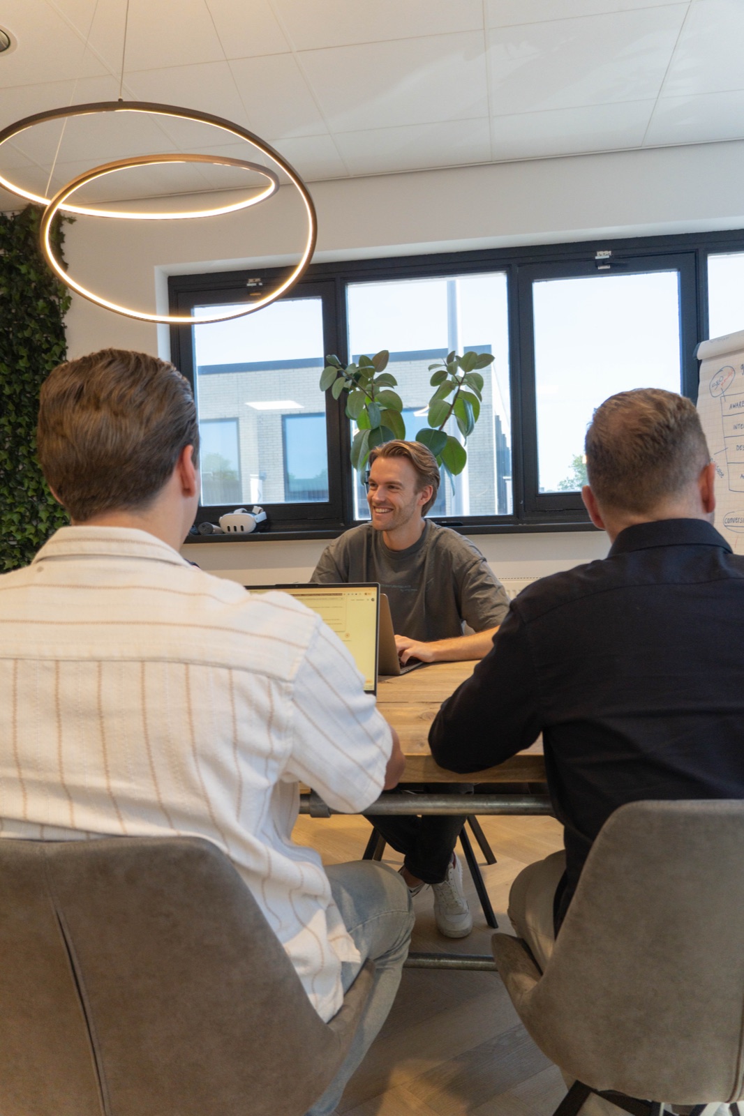 Het team van Webleaders in overleg